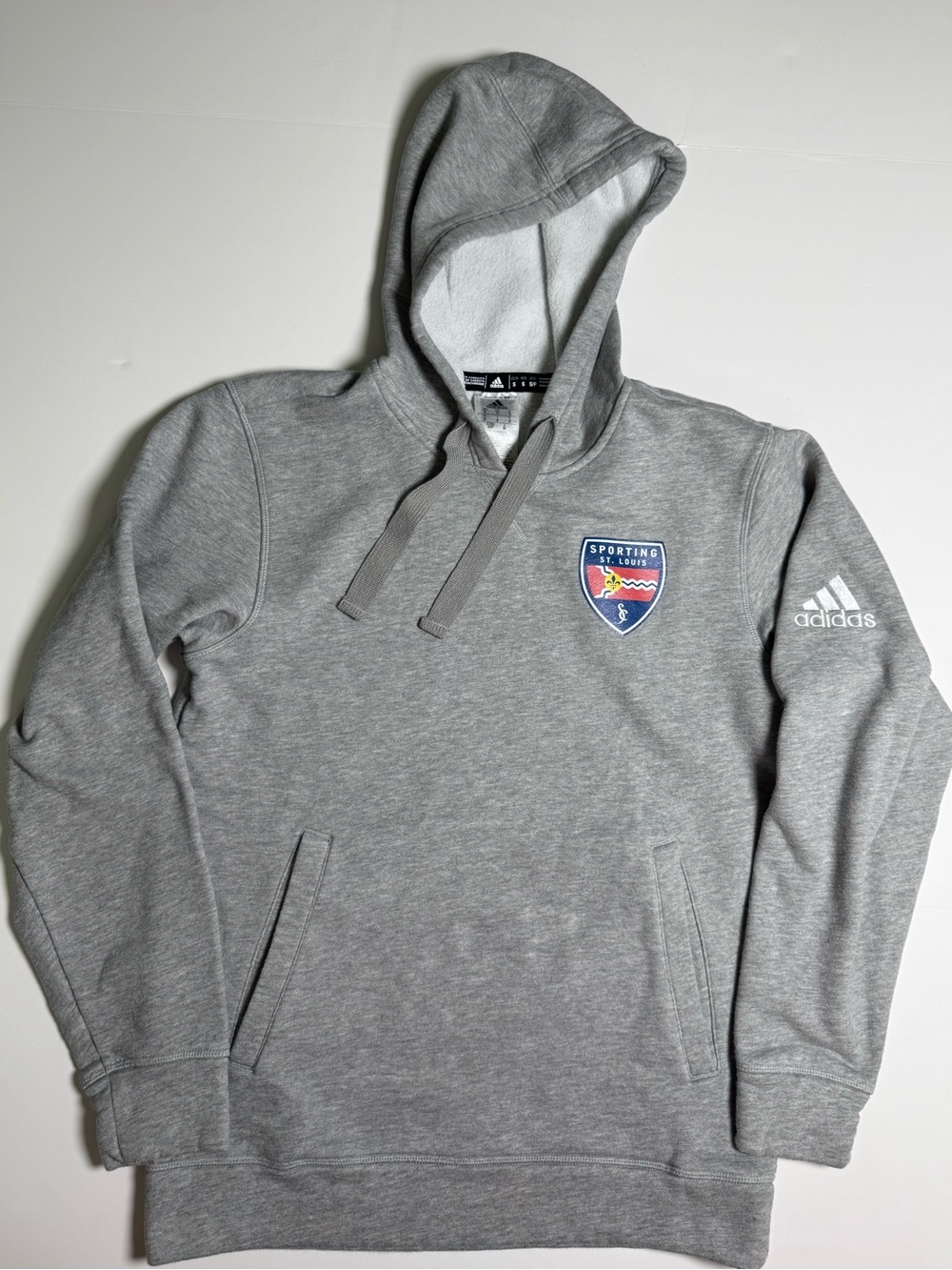 adidas Sporting St. Louis Gray Pullover Hoodie Sweatshirt Size S Soccer Sports